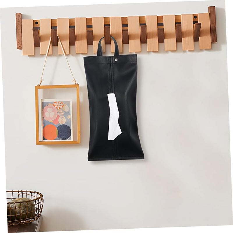 حامل علبة المناديل الجلدية الفاخر للسيارة مع قاعدة غير قابلة للانزلاق وسهلة لإعادة الملء وتصميم قابل للإزالة - Image 5